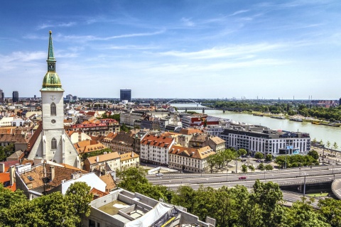 View from a hill of Bratislava Slovakia