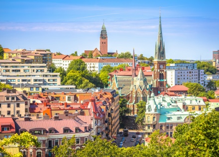 Oscar Fredrik Church and historic Gothenburg, Sweden