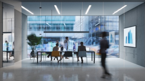 Global HR team discussing work visas in Ethiopia in a conference room