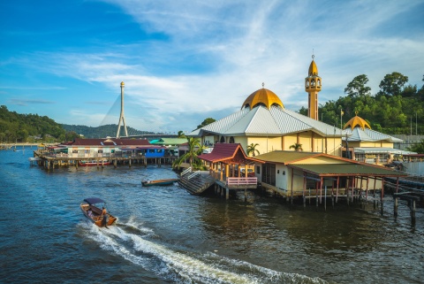 Kampong Ayer water village in Bandar Seri Begawan Brunei