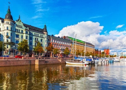 Old Town pier on the Baltic in Helsinki, Finland
