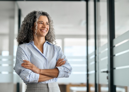 Professional businesswoman standing in an office in Mali