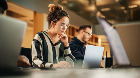 HR manager researching the global AI talent shortage